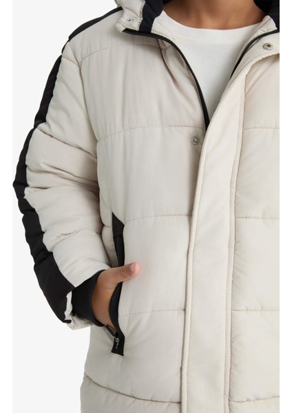 Erkek Çocuk Su Itici Kapüşonlu Polar Astarlı PARKA E9387A825WN