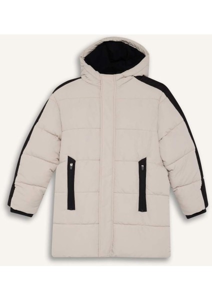 Erkek Çocuk Su Itici Kapüşonlu Polar Astarlı PARKA E9387A825WN