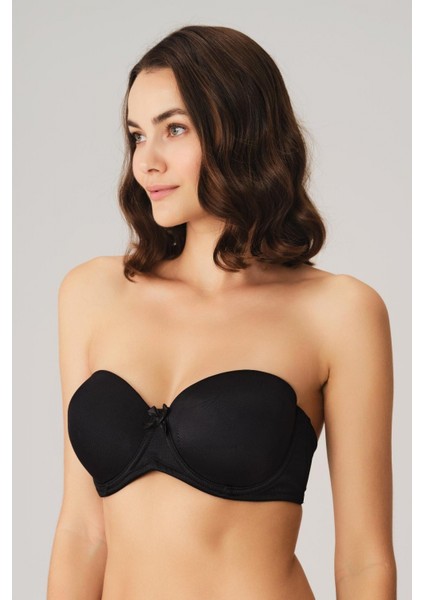 Pilelistore Balenli Desteksiz Dolgusuz Askısız Straplez Yumuşak Süngerli Günlük Klasik T-Shirt Sütyeni