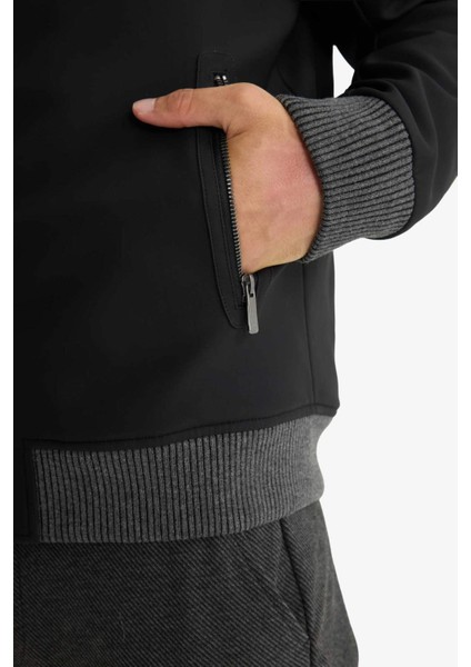 Su İtici Slim Fit Dar Kesim Suni Kürklü Yaka Astarlı Fermuarlı Ribanalı Cepli Suni Deri Mont C5633AX25WN