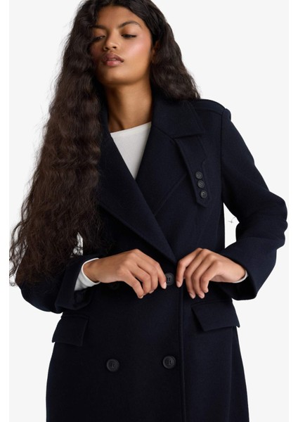 Regular Fit Düğmeli Uzun Kaşe KABAN F6321AX25WN indirimleri