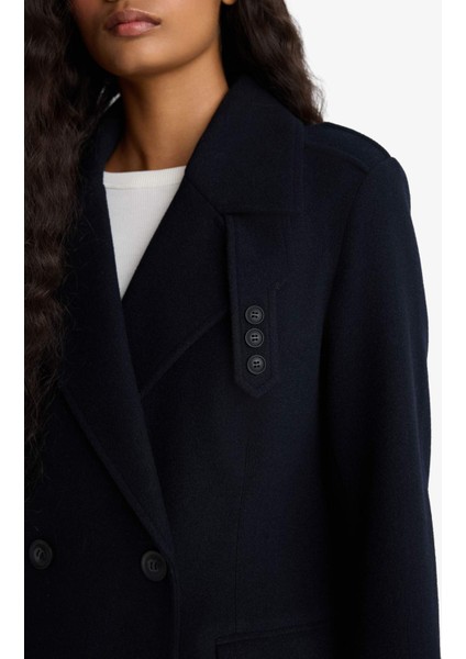 Regular Fit Düğmeli Uzun Kaşe KABAN F6321AX25WN