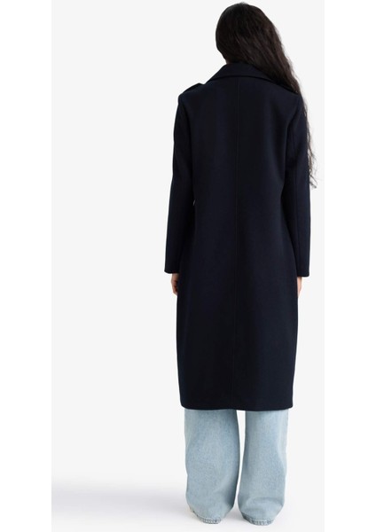 Regular Fit Düğmeli Uzun Kaşe KABAN F6321AX25WN