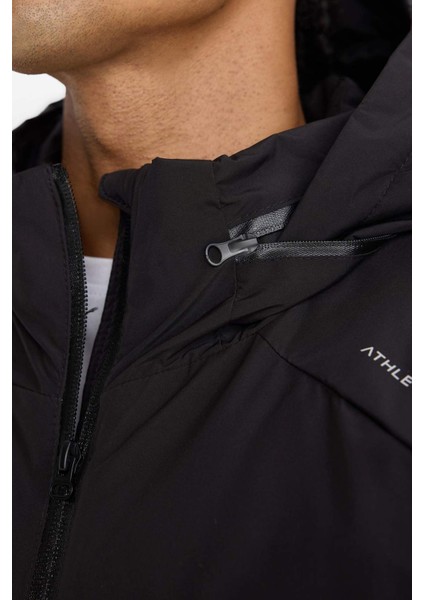 Su İtici Regular Fit Kapüşonlu Fermuarlı Rüzgar Geçirmez Mont E9486AX25WN