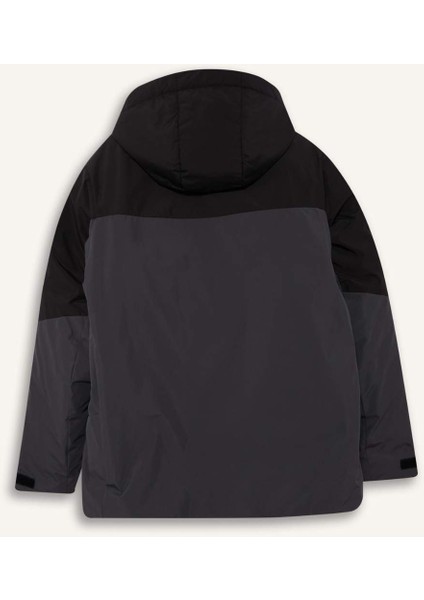 Su İtici Regular Fit Kapüşonlu Fermuarlı Rüzgar Geçirmez Mont E9486AX25WN