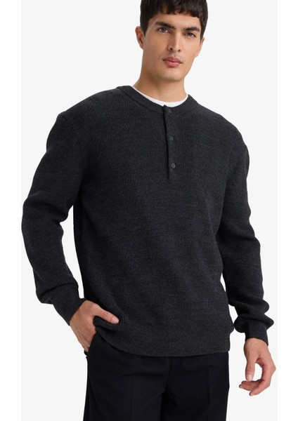 Standart Fit Düğmeli Yaka Triko Kazak F3118AX25WN modelleri