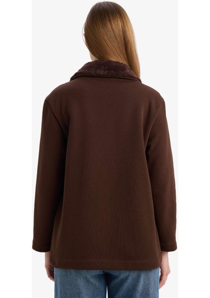 Regular Fit Fermuarlı Yaka İçi Yumuşak Tüylü Kalın Sweatshirt Tunik G3853AX25WN indirimleri