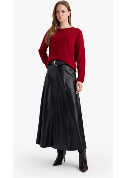 A Kesim Suni Deri Midi Etek G6663AX25WN fiyatları