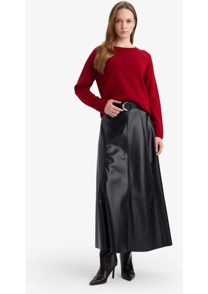 A Kesim Suni Deri Midi Etek G6663AX25WN modelleri