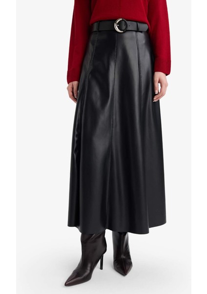 A Kesim Suni Deri Midi Etek G6663AX25WN fırsatları