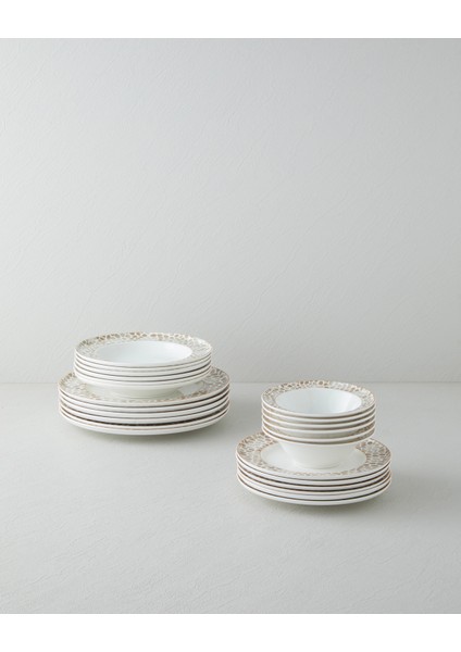 Tierra Bone Porselen Yemek Takımı 24 Parça 6 Kişilik Kahverengi fiyatları