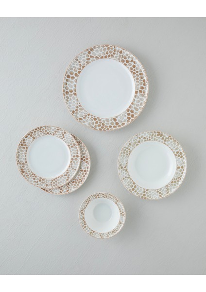 Tierra Bone Porselen Yemek Takımı 24 Parça 6 Kişilik Kahverengi modelleri