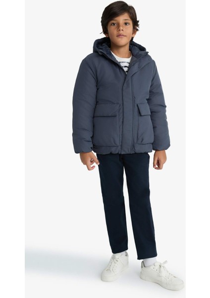 Erkek Çocuk Su İtici Kapüşonlu Fermuarlı Şişme Mont E7386A825WN fiyatları