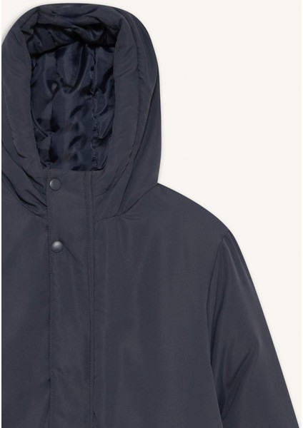 Erkek Çocuk Su İtici Kapüşonlu Fermuarlı Şişme Mont E7386A825WN