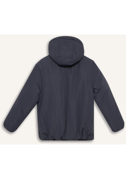 Erkek Çocuk Su İtici Kapüşonlu Fermuarlı Şişme Mont E7386A825WN