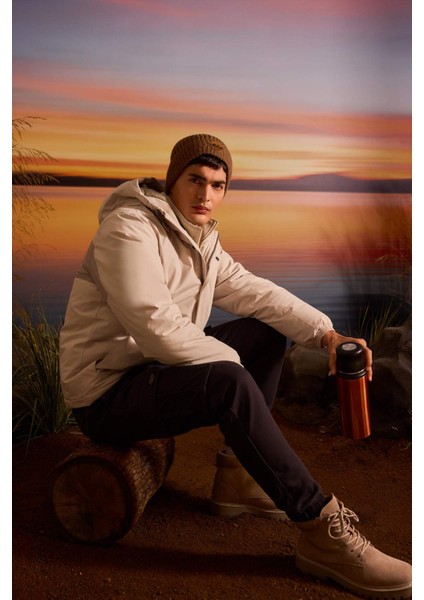 Regular Fit Çıtçıt Kapama İç Cepli Kapüşonlu Fermuarlı Mont C6595AX25AU