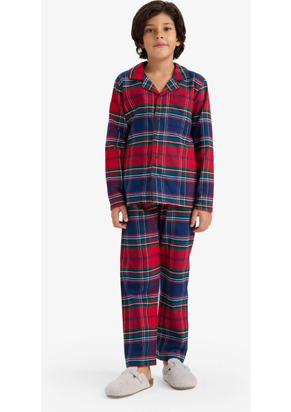 Erkek Çocuk Pijama Takımı Flanel Uzun Kollu Üst Uzun Alt F0983A825WN