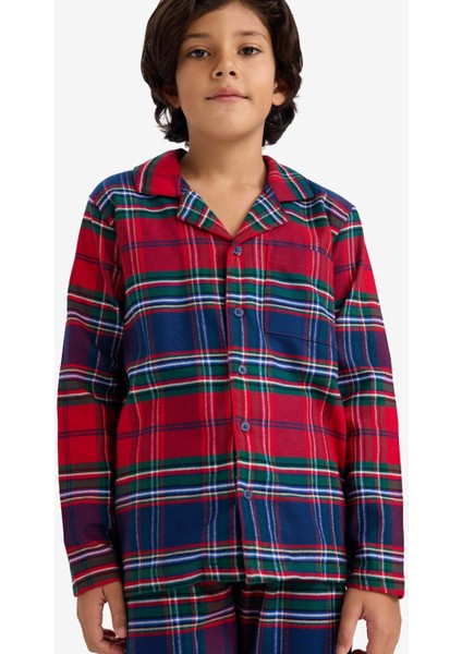 Erkek Çocuk Pijama Takımı Flanel Uzun Kollu Üst Uzun Alt F0983A825WN modelleri