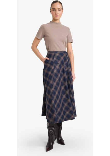 A Kesim Kareli Normal Bel Midi Etek G6908AX25WN