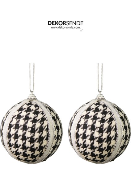 Yılbaşı Süsü Konik Desenli 3'lü Set Siyah Beyaz 10 Cm, Renkli, Şık ve Şaşırtıcı Dekorasyon fiyatları