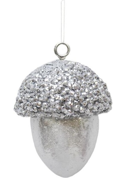 10 cm Gümüş Meşe Palamudu Yılbaşı Ağaç Süsü, Dekoratif ve Asılabilir fiyatları