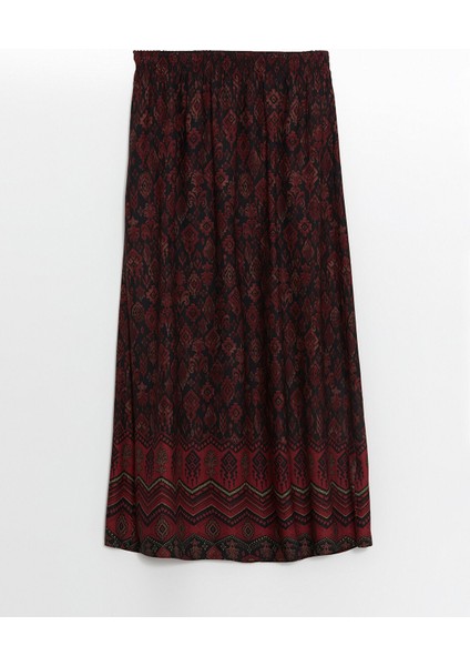 Yeni Sezon Beli Lastikli Desenli Kadın Etek indirimleri
