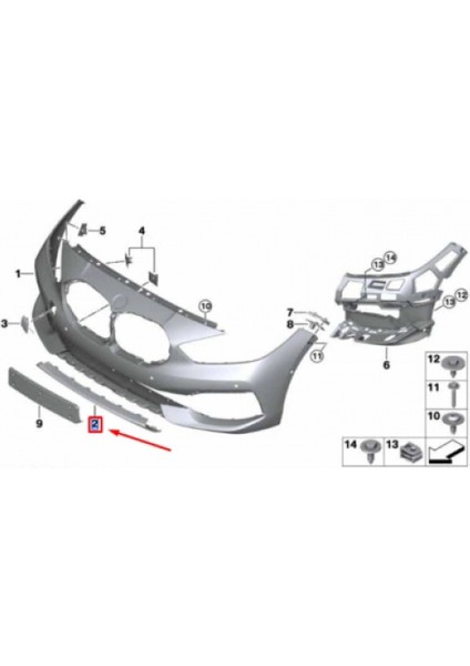 Bmw 3 Serı- 3 Serisi- 2019-2022 Ön Tampon Panjuru Alt Çıtası (Tw) Oem No (51117471512)