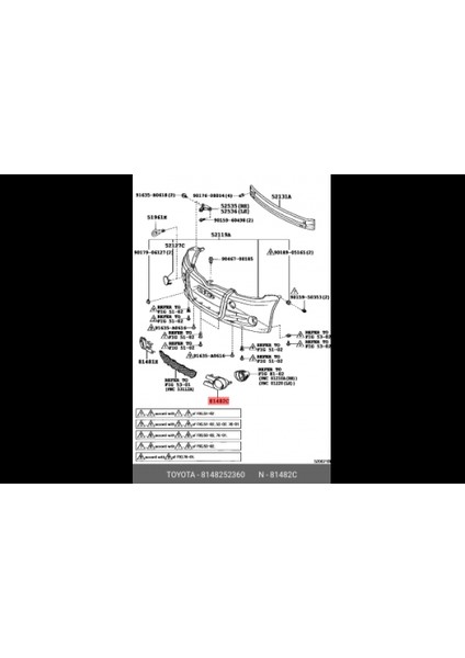 Toyota Corolla- Hb- 2020-2022 Sis Lamba Kapağı Sol Sis Delıklı (Tw) Oem No (8148212310)