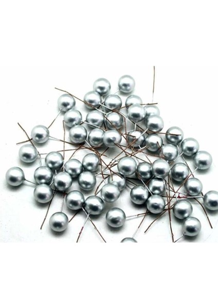 Renkli Dekoratif Tellli Top 12 mm Gümüş 100'LÜ, Şık ve Parlak Süs Malzemesi