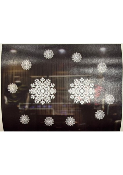 Beyaz Cam Sticker Kartanesi Desenli, Şık ve Dekoratif Ürün