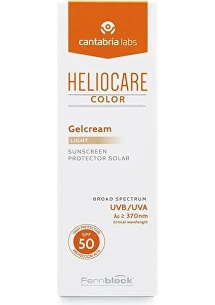 Color Gel Cream Light SPF50 50 ml Güneş Koruma Kremi Hafif Renkli Formül fırsatları