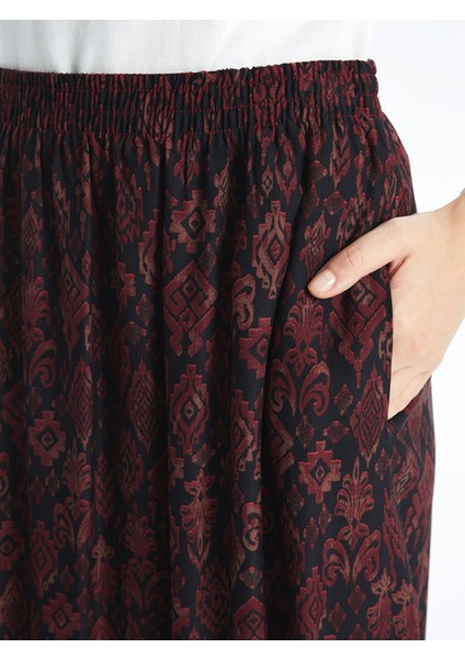 Yeni Sezon Beli Lastikli Desenli Kadın Etek modelleri