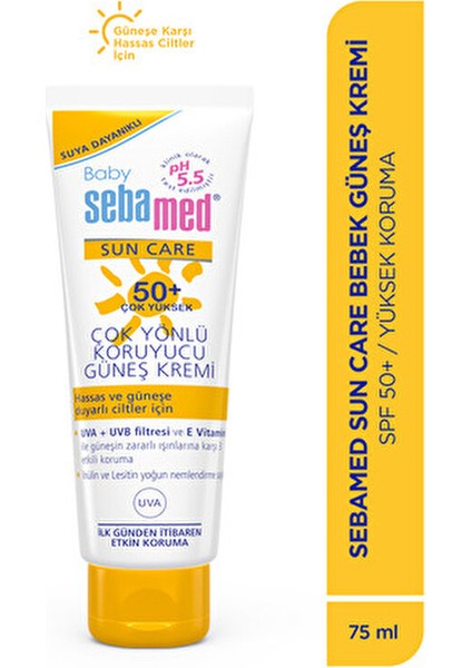 75 ml 50+ SPF Hassas Ciltler İçin Çok Yönlü Koruyucu Güneş Kremi Suya Dayanıklı fiyatları