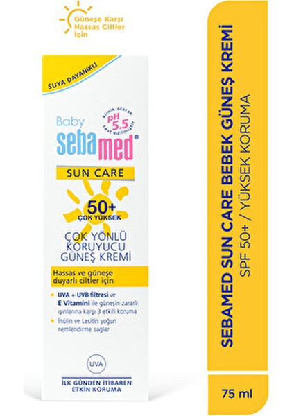 75 ml 50+ SPF Hassas Ciltler İçin Çok Yönlü Koruyucu Güneş Kremi Suya Dayanıklı modelleri