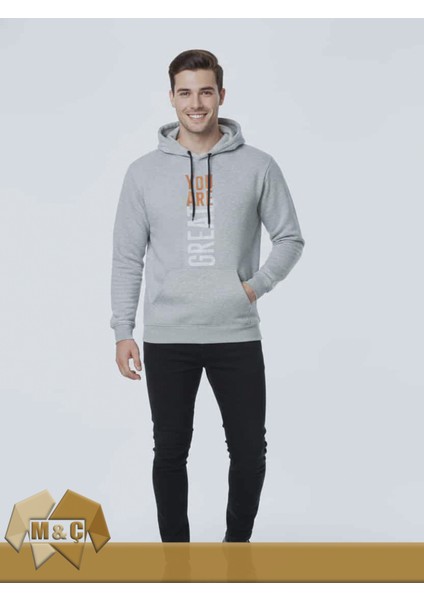 Premium Unisex Şardonlu 3 Iplik Dtf Baskı Kalın Kışlık Kapşonlu Basic Sweatshirt