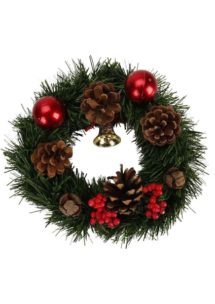 Çok Renkli 24 cm Kapı Süsü, Neşeli Yılbaşı Dekorasyonu