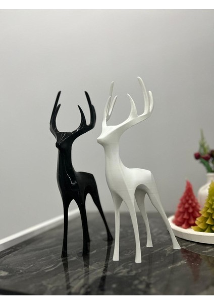 Renkli Dekoratif Geyik Heykeli Çift Set, Şık ve Modern Ev Dekoru Aksesuarı indirimleri