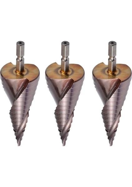 3x M35 Hss Co Co Adım Matkap Bit Kobalt Koni Matkap Bitleri 4-32MM Ahşap Paslanmaz Çelik Metal Delik Testere Alet Seti Hex (Yurt Dışından)