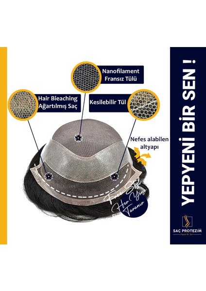 Sacprotezim Yepyeni Bir Sen Sacprotezim Protez Saç Qa8 5x8 Renk 2 Ince Telli Her Yöne Taranabilen Alt Yapı indirimleri
