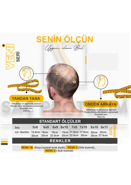 Sacprotezim Yepyeni Bir Sen Sacprotezim Protez Saç Qa8 5x8 Renk 2 Ince Telli Her Yöne Taranabilen Alt Yapı
