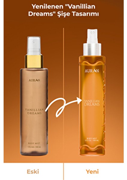 Vanillian Dreams Kadın Vücut Spreyi 150ml Doğal Yağlardan Elde Edilmiş Parfümlü Koku fırsatları