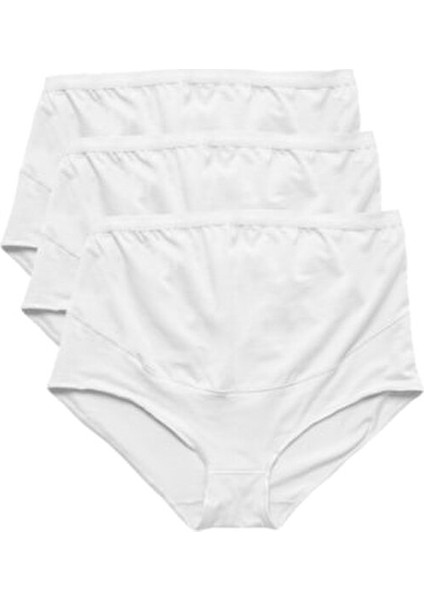 3'lü Kadın Beyaz Modal Geniş Hamile Külot Nefes Alabilir Yumuşak Kumaş ile Konforlu Kullanım