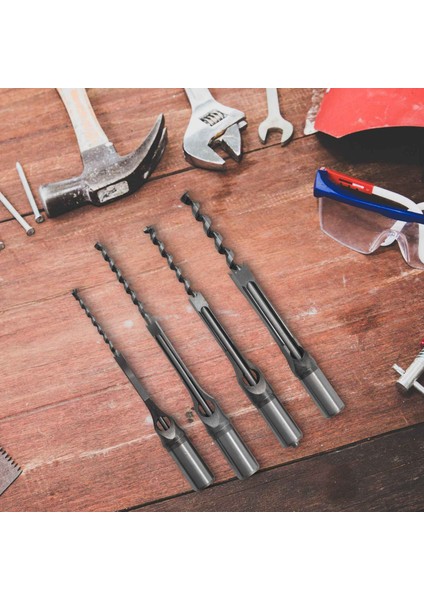 4pcs Ahşap Kare Delik Matkap Bitleri Ahşap Mortezon Kesme Set Set Kesme Bit Kitleri Ahşap Işleme Deliği Testere Setleri Büküm Matkap Diy Mortising Kesme El Engelleri (Yurt Dışından) fiyatları