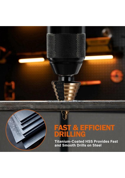 6pc Entegre Basamaklı Matkap Seti Çok Fonksiyonlu Basamaklı Sondaj Düz Groove Yüksek Hızlı Çelik Matkap Yarışı (Yurt Dışından) modelleri