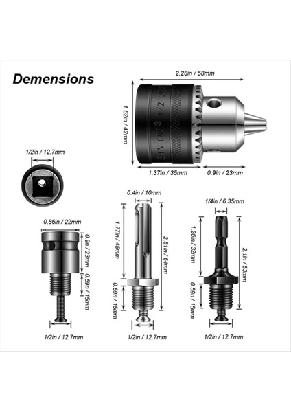 1 5-13MM Dönüştürücü 1/2IN-20UNF Anahtar Matkap Donçluk Adaptörü Sds 1/4ın Hex Sürücü Anahtarı Matkap Bit Bağlama Çubuğu (Yurt Dışından) fırsatları