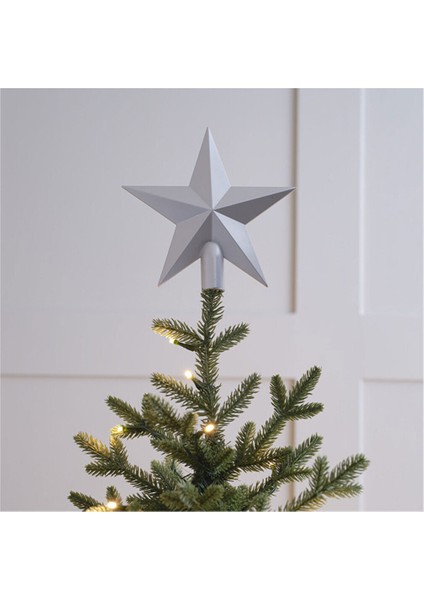 20 cm Çok Renkli Yılbaşı Ağacı Süsü, Gümüş Parlak Tasarım