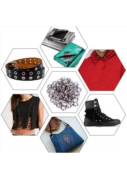 200PCS Metal Eyelets Set 6mm Grommet Halkalar Kiti Dıy Aksesuarları Için Montaj Yumruk Çubuğu Deri El Sanatları Giysileri Onarım (Yurt Dışından) modelleri
