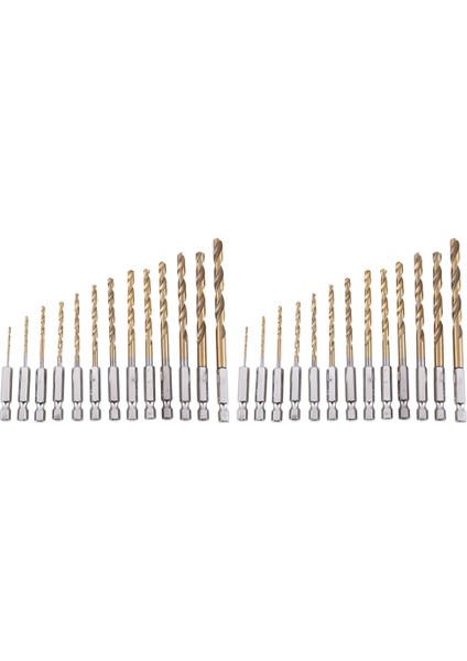 26PC Hss Titanyum Kaplamalı Matkap Bit Seti 1/4 Inç Hex Shank (Yurt Dışından)