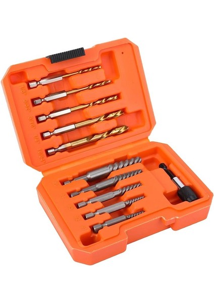 Kırık Saplamaları Cıvataları Çıkarmak Için 10 Parçalı Vidalı Özüt Seti ve Evrensel Matkap Ucu Tutucu Sol El Matkap Ucu Seti (Yurt Dışından)