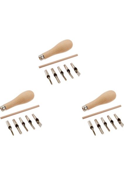 Lino Blok Kesme Kauçuk Damga Oyma Araçları 15 Bıçak Ahşap Tutucu Yazdırma Oyma Araçları Seti (Yurt Dışından)